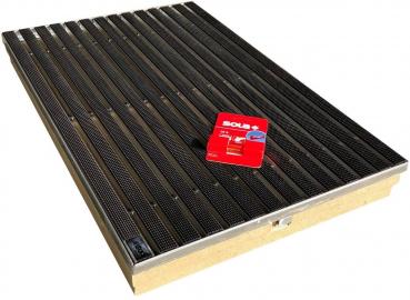 Bodenwanne mit Stahlzarge 600 x 400 mit Schuhabstreifer Gummiprofil und Schnurwasserwaage